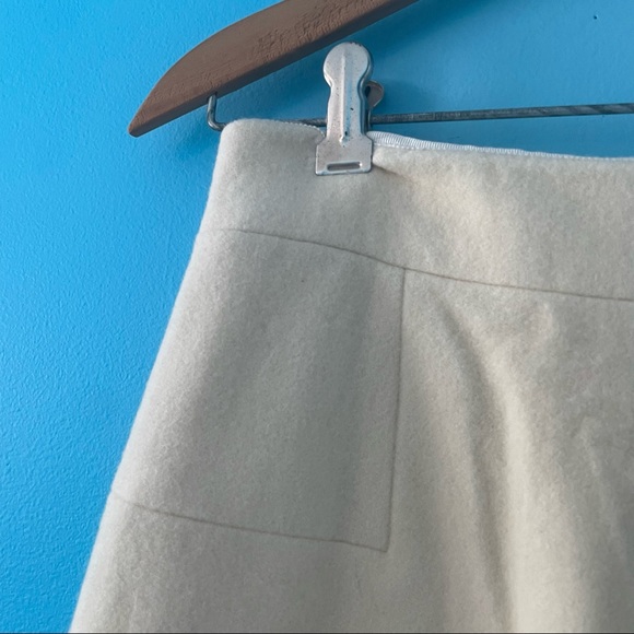 J. Crew Wool Beige Tan Cream Skirt Mini Pencil Winter 0 Trendy - Picture 3 of 11